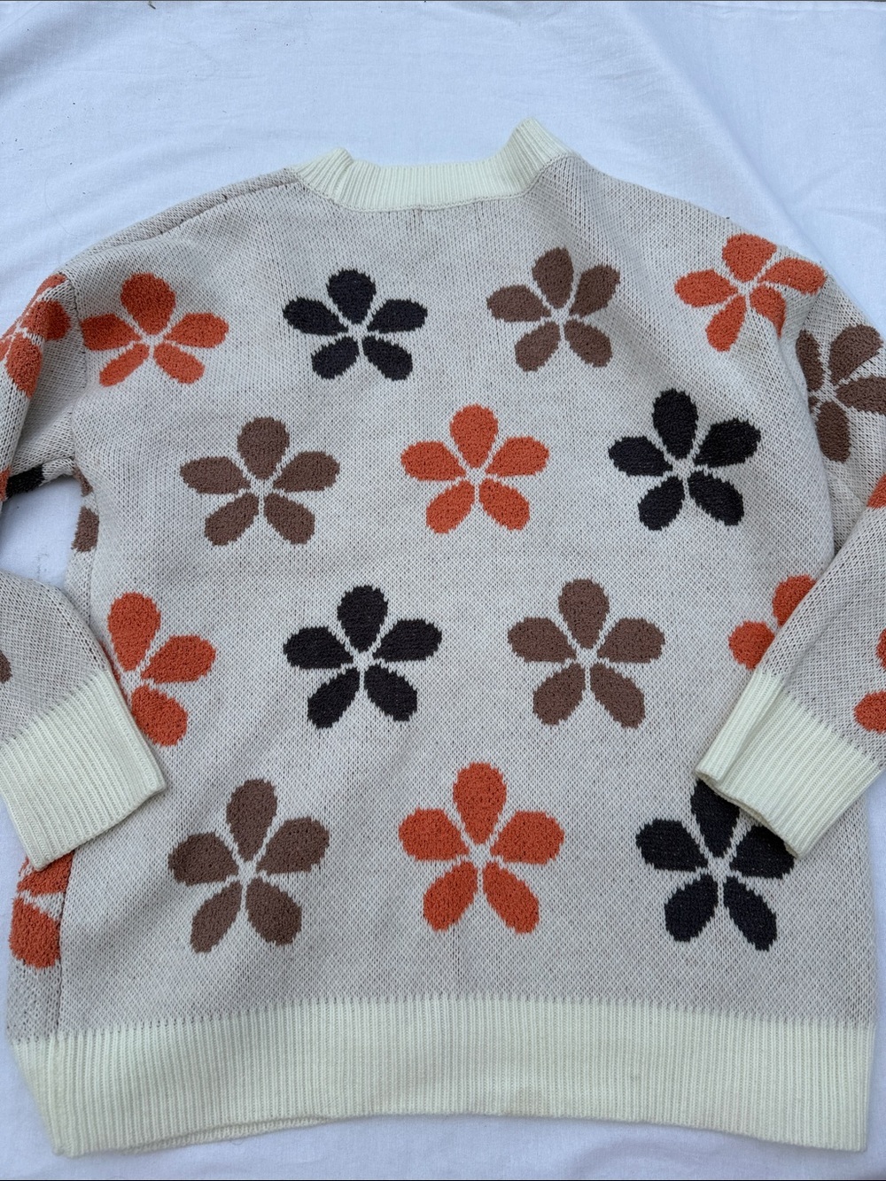 Altar’d State Floral Button-Front Cream Cardigan Sweater - Picture 4 of 4